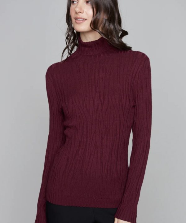 Jacquard Stretch Turtleneck